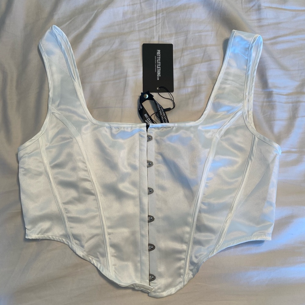 White Corset Tank Top